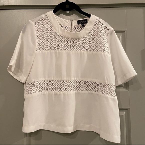 Topshop Tops - TOPSHOP | White short sleeve blouse